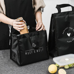 Contracted Style Insulated Lunch Bag, Durable Bento Pouch
