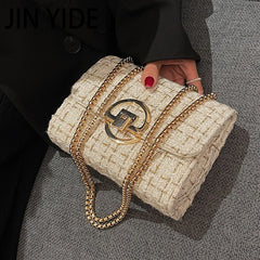 Winter Flap Armpit Bag Woolen Women's Handbag Chain Shoulder Messenger