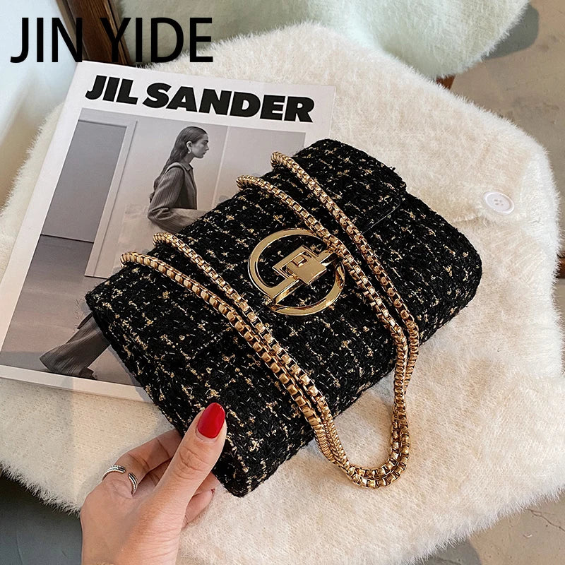 Winter Flap Armpit Bag Woolen Women's Handbag Chain Shoulder Messenger