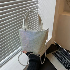 Rhinestone Crossbody Bag for Women Western Style Bucket Bag