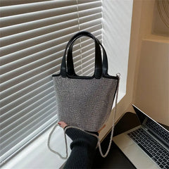 Rhinestone Crossbody Bag for Women Western Style Bucket Bag