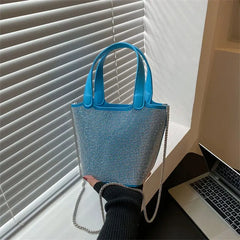 Rhinestone Crossbody Bag for Women Western Style Bucket Bag