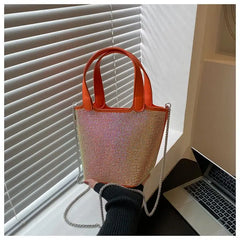 Rhinestone Crossbody Bag for Women Western Style Bucket Bag