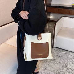 Women Bucket Bag Casual Lady Handbag High Pu Leather Crossbody Bags