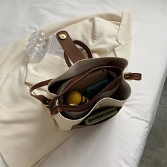 Women Bucket Bag Casual Lady Handbag High Pu Leather Crossbody Bags