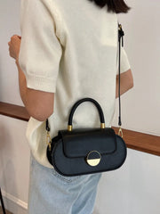 Contrast Flap Women's Bag Top Handle Crossbody Pu Leather Handbag
