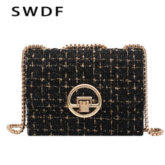 Woolen Shoulder Messenger Bag Winter Chain Purse High-quality