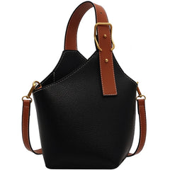 Tote Bucket Bag PU Leather Women's Handbag Travel Shoulder Messenger