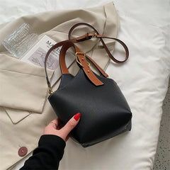 Tote Bucket Bag PU Leather Women's Handbag Travel Shoulder Messenger