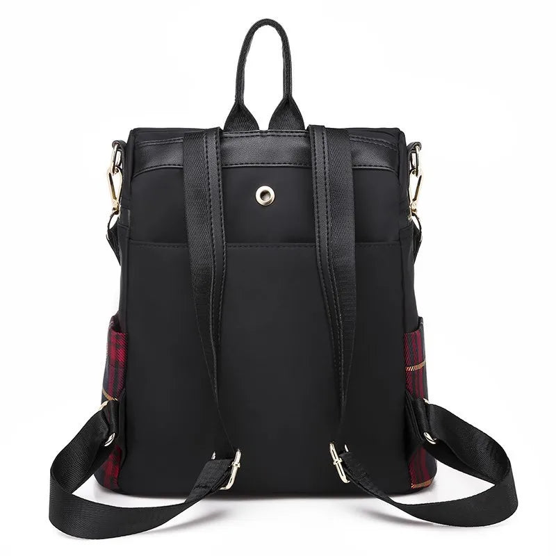 Plaid Light Women's Backpack Oxford Cloth Travel Bag