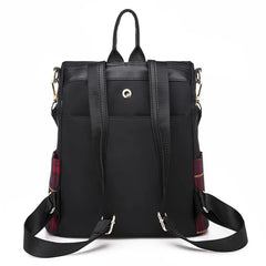 Plaid Light Women's Backpack Oxford Cloth Travel Bag