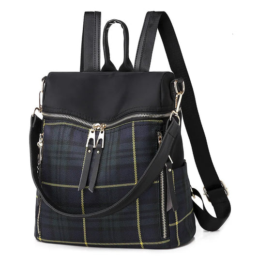 Plaid Light Women's Backpack Travel Bag