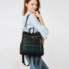 Plaid Light Women's Backpack Travel Bag