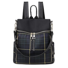Plaid Light Women's Backpack Oxford Cloth Travel Bag