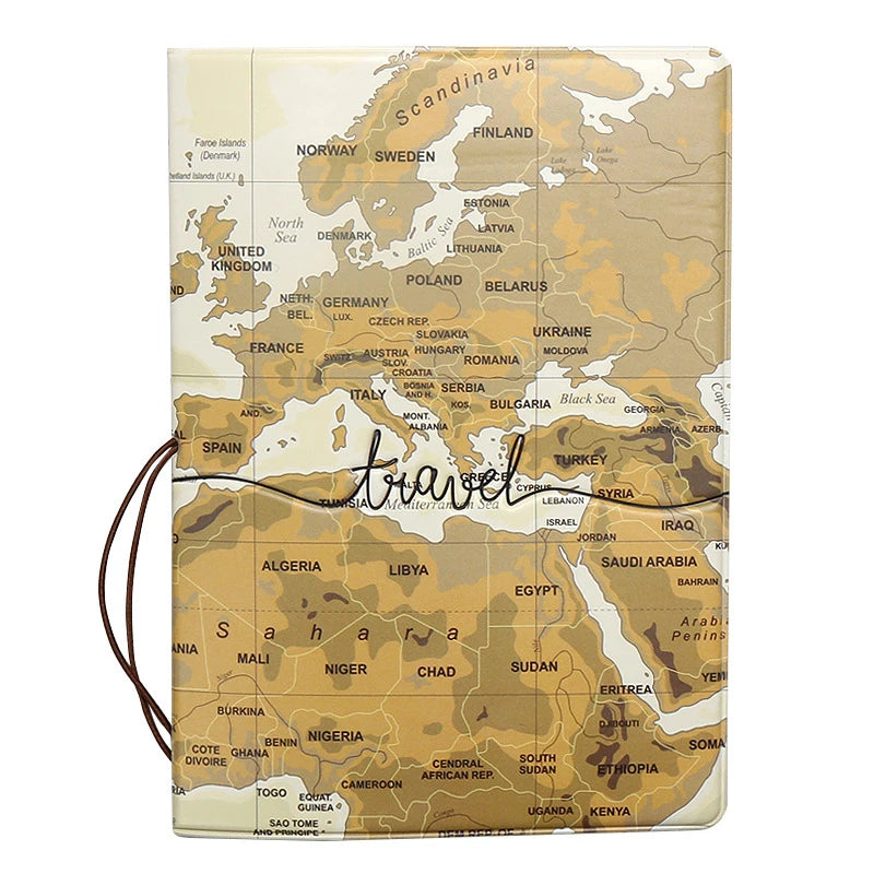 Portable Passport Case Travel Map Passport Holder Passport Bag Air Ticket