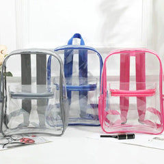 Unisex Backpack Transparent Organizer PVC Lightweight School Bag