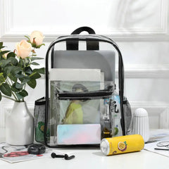 Unisex Backpack Transparent Organizer PVC Lightweight School Bag