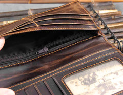 Dragon Real Leather Long Wallet Men's High Billfold Purse