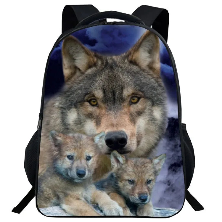 Wolf Backpack for Teenagers School Bags Kids Book Bag