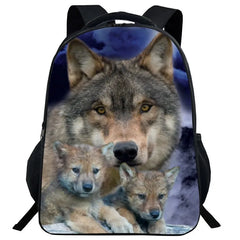 Wolf Backpack for Teenagers School Bags Kids Book Bag
