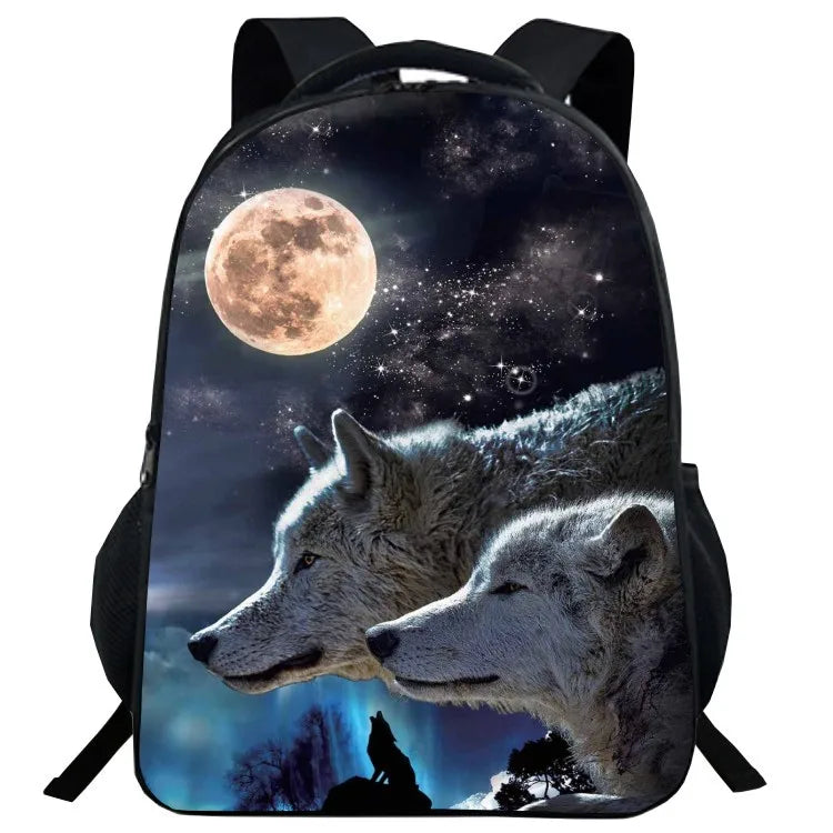 Wolf Backpack for Teenagers School Bags Kids Book Bag