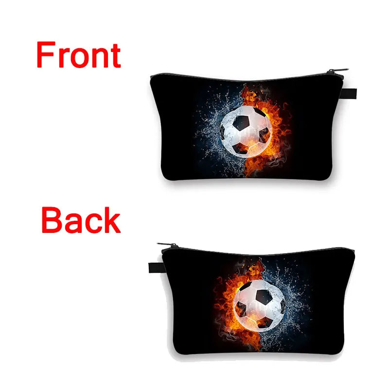 Women's Soccer Storage Cosmetic Bag Organizer Portable Makeup Bag