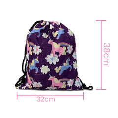Soccer Print Drawstring Bag Men Casual Backpack