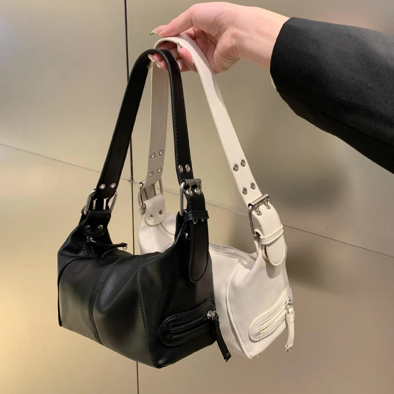 Women's Small PU Leather Shoulder Bag Underarm Hobo