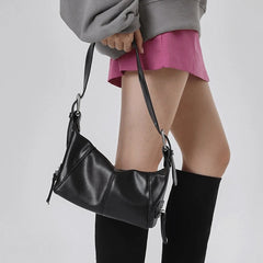Women's Small PU Leather Shoulder Bag Underarm Hobo