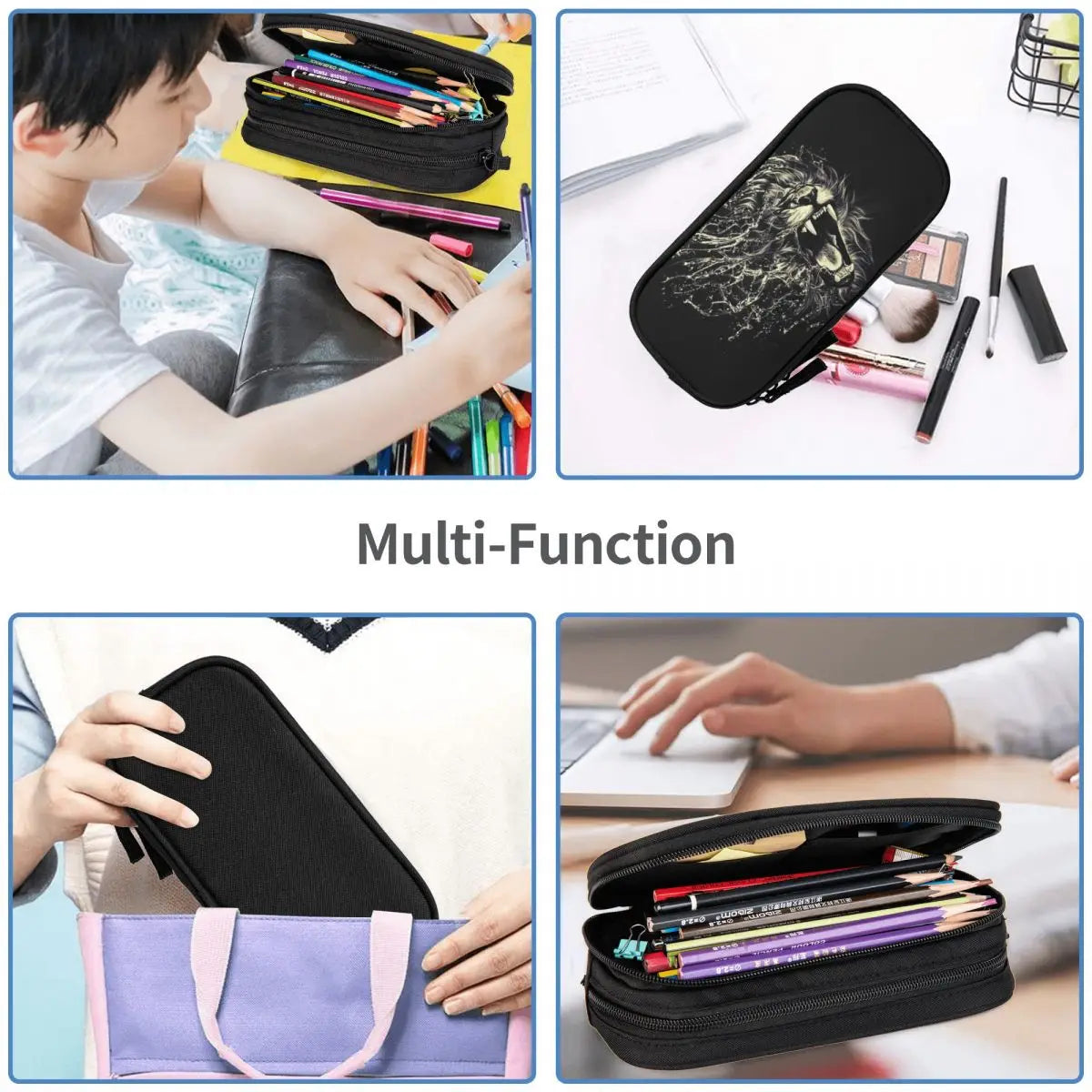 Lion Pen Box Student School Anime Zipper Pen Bag Stationery Gift