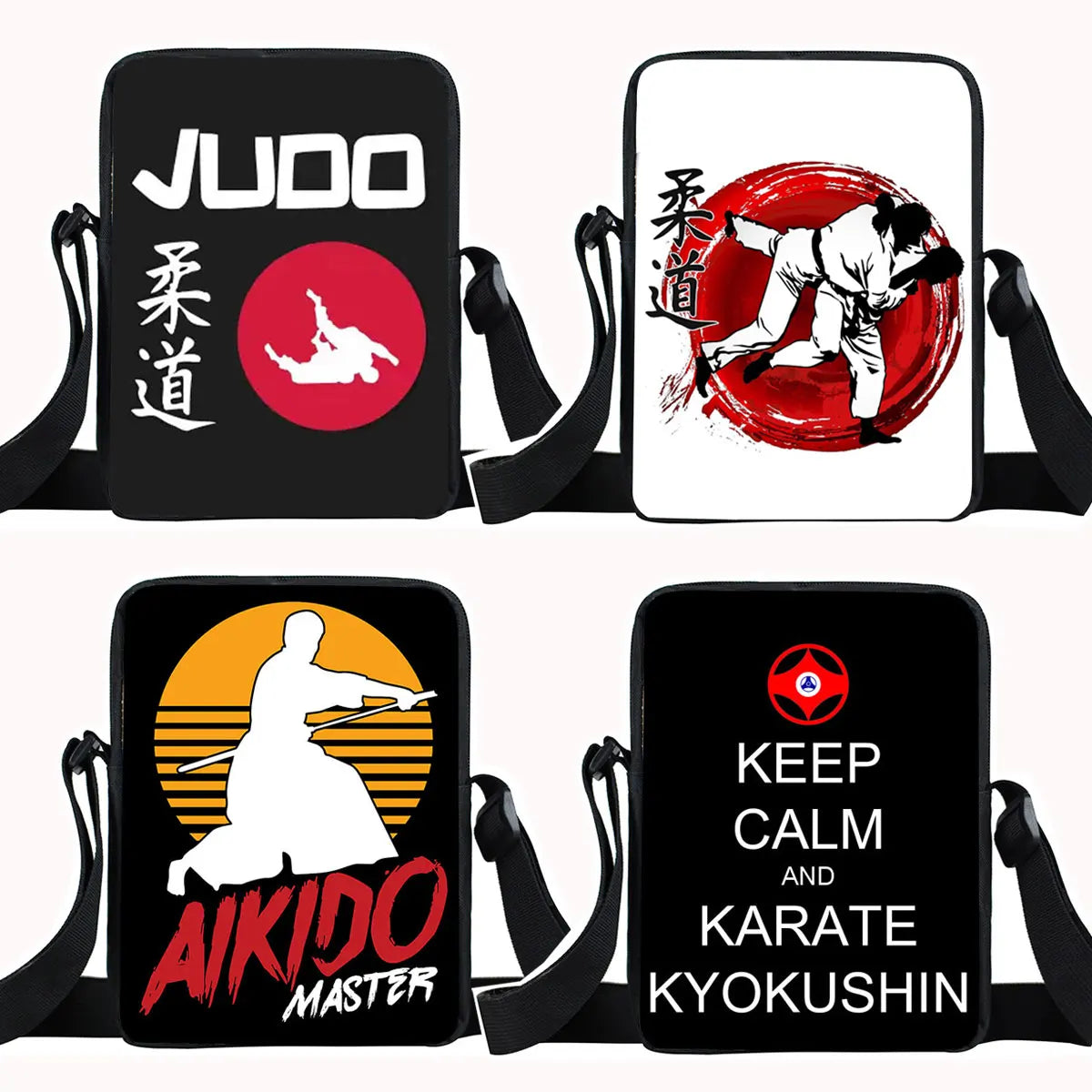 Judo Taekwondo Karate Aikido Messenger Bag Women Handbag Canvas Crossbody Bags