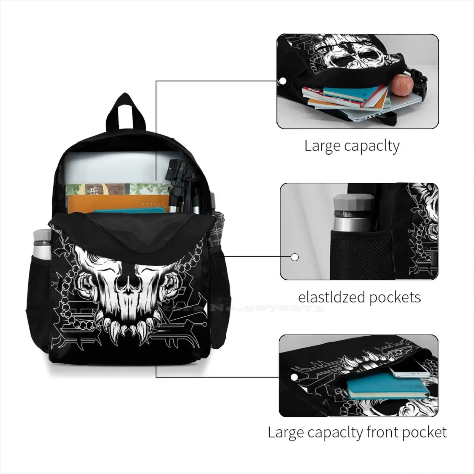 Skull School Bags For Teenage Girls Travel Bags