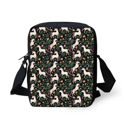 Unicorn Printed Kids Messenger Bag Women Crossbody Bag Men