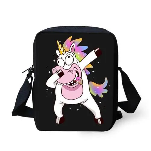 Unicorn Printed Kids Messenger Bag Women Crossbody Bag Men