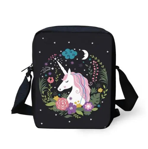 Unicorn Printed Kids Messenger Bag Women Crossbody Bag Men