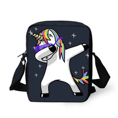 Unicorn Printed Kids Messenger Bag Women Crossbody Bag Men