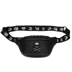 Unisex Waist Bag Pu Leather Chest Bag Skull Fanny Pack Women Waist Pack
