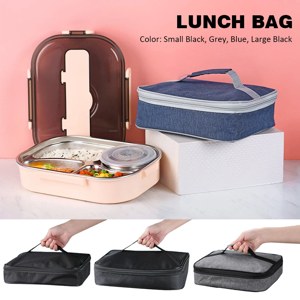 Aluminum Foil Insulated Lunch Bag Easy Clean Zipper Travel