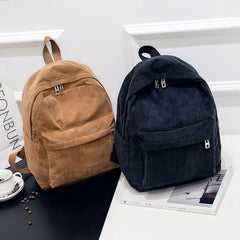 Corduroy Backpack Women School Backpack Teenger Girl School Bags