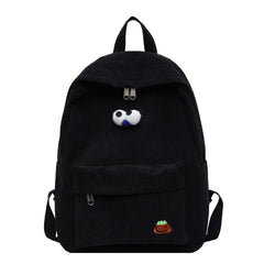 Corduroy Backpack Female High School Student Bags Style Class