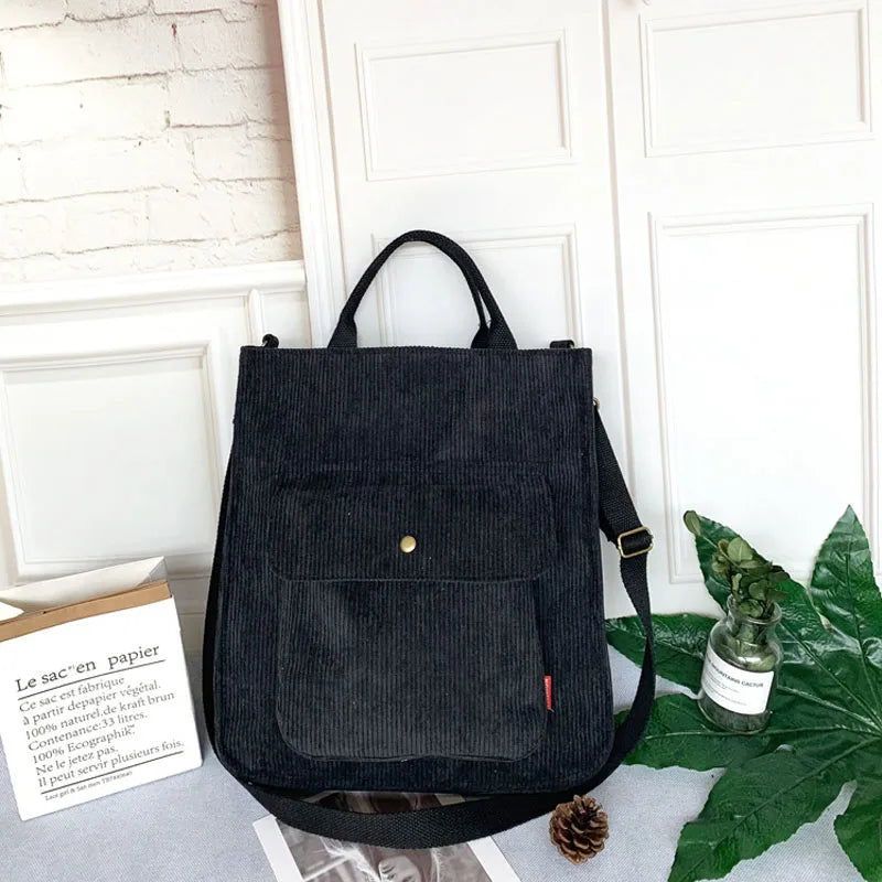 Corduroy Bag for Women Shopper Bag Handbag Autumn Winter Canvas Shoulder Tote