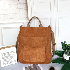 Corduroy Bag for Women Shopper Bag Handbag Autumn Winter Canvas Shoulder Tote