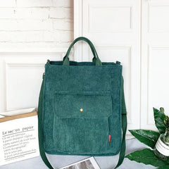 Women's Corduroy Shopper Bag Canvas Tote