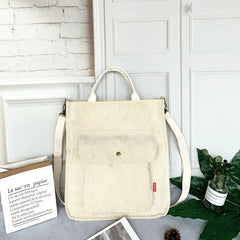 Women's Corduroy Shopper Bag Canvas Shoulder Tote
