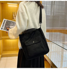 Women's Corduroy Shopper Bag Canvas Shoulder Tote