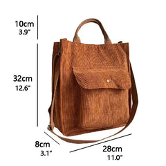 Corduroy Bag Women Shoulder Bags Canvas Tote Bag
