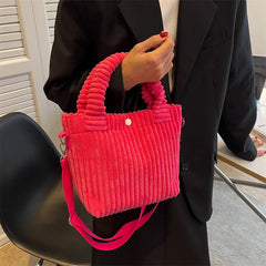 Corduroy Bucket Bag Crossbody Handbag for Women