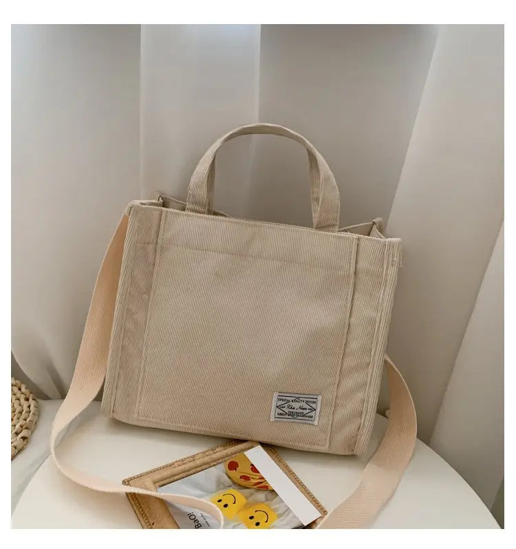 Corduroy Casual Canvas Bag Women's Shoulder Bag Handbag
