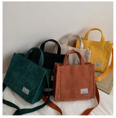 Corduroy Casual Canvas Bag Women's Shoulder Bag Handbag