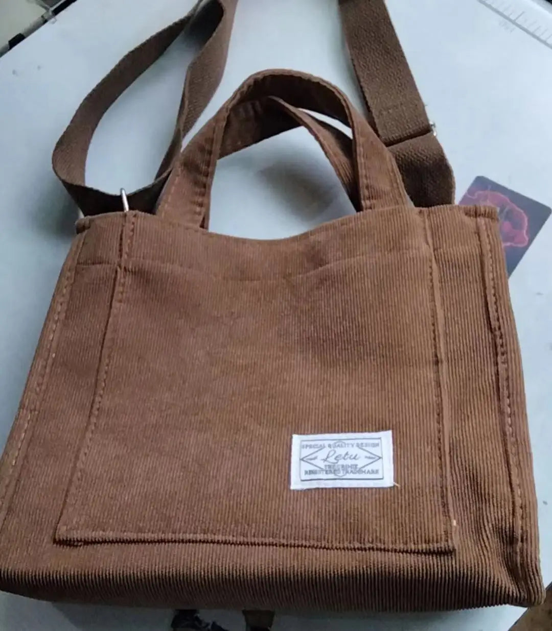 Corduroy Casual Women's Tote Shoulder Bag Retro Art Canvas Crossbody